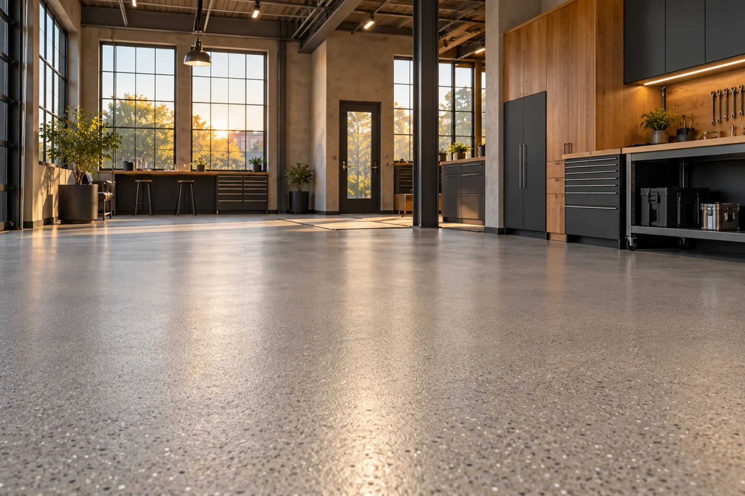 Illustrative interior with a commercial resin floor